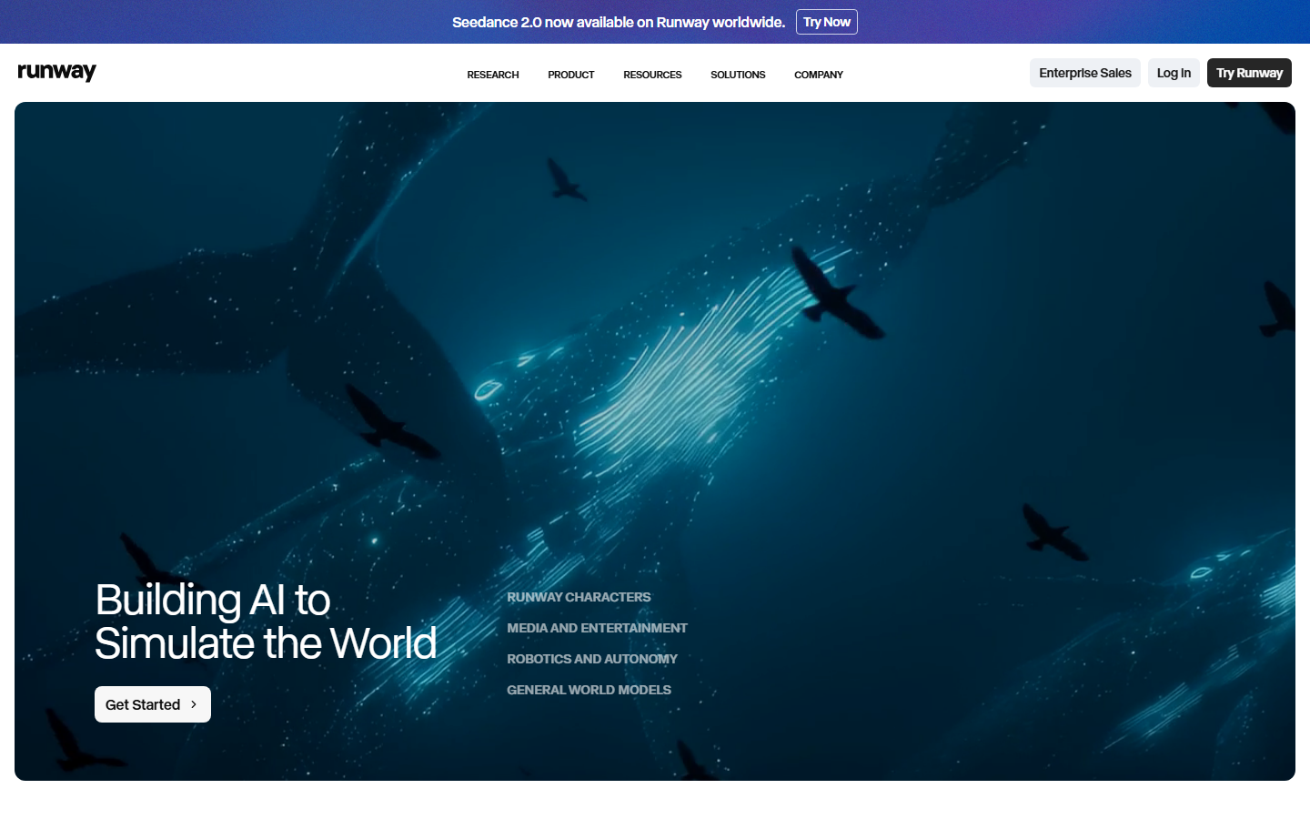 Runway Gen-4 homepage