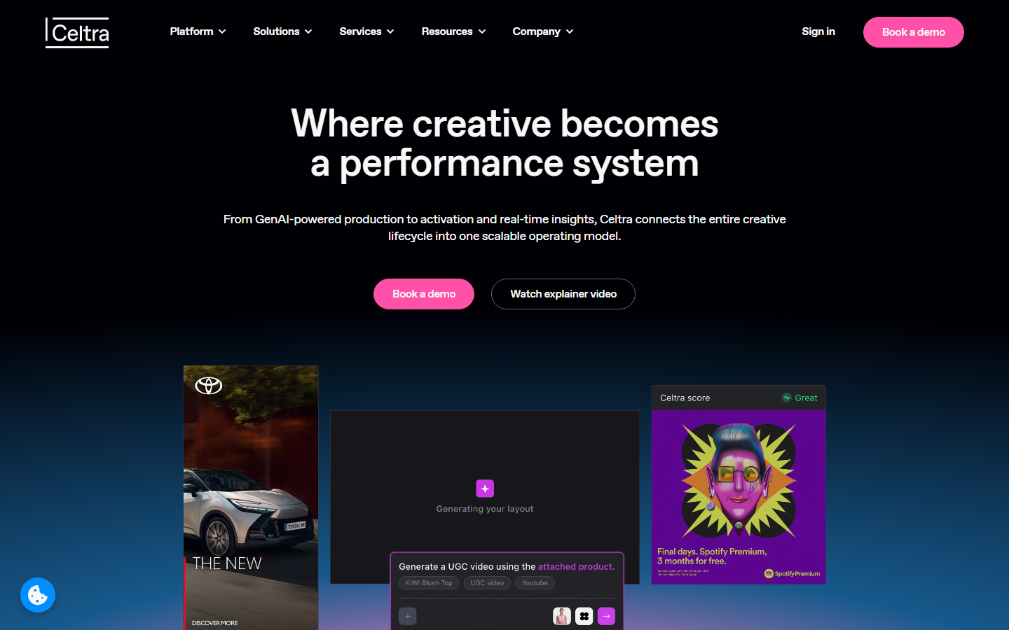 Celtra homepage
