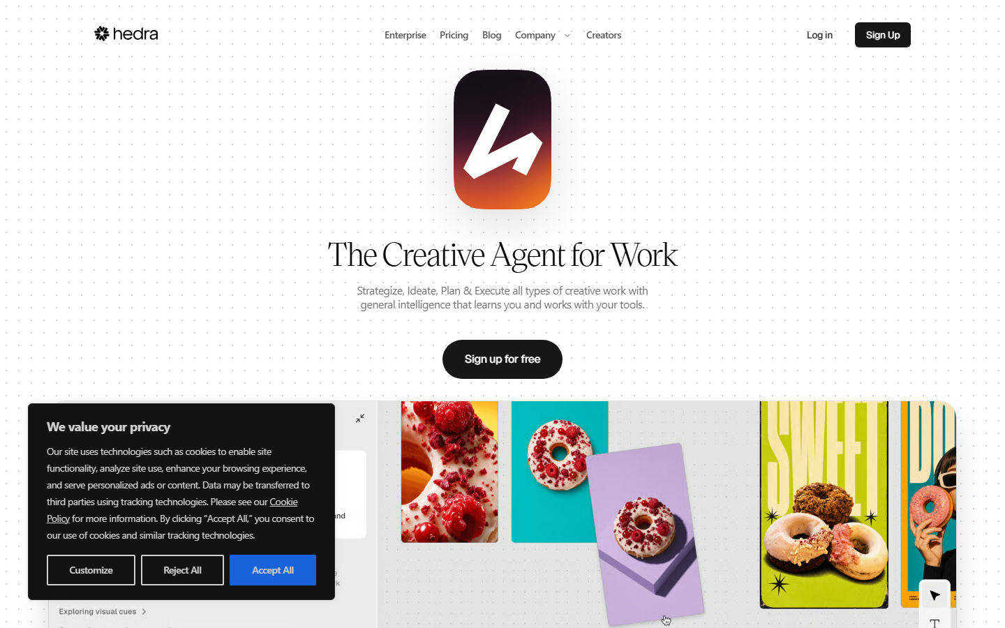 Hedra homepage