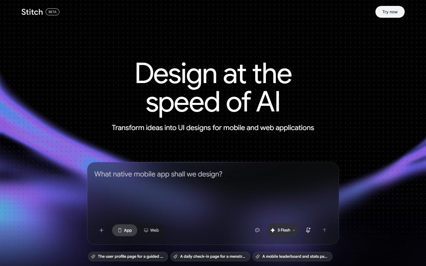 Google Stitch interface