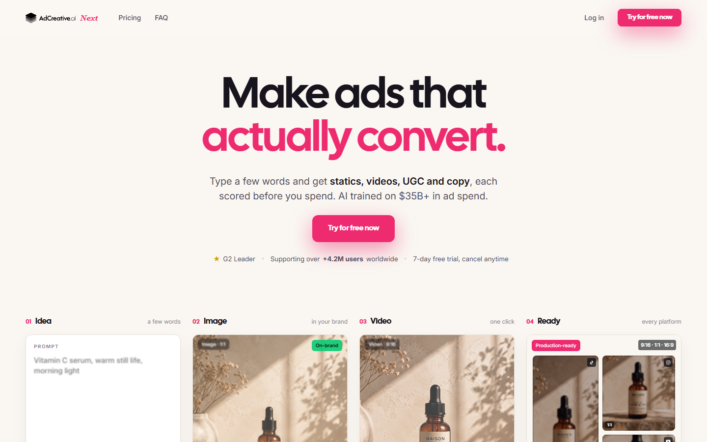 AdCreative.ai homepage