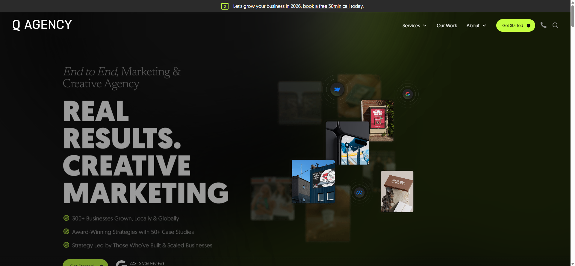 Q Agency digital and AI consulting homepage