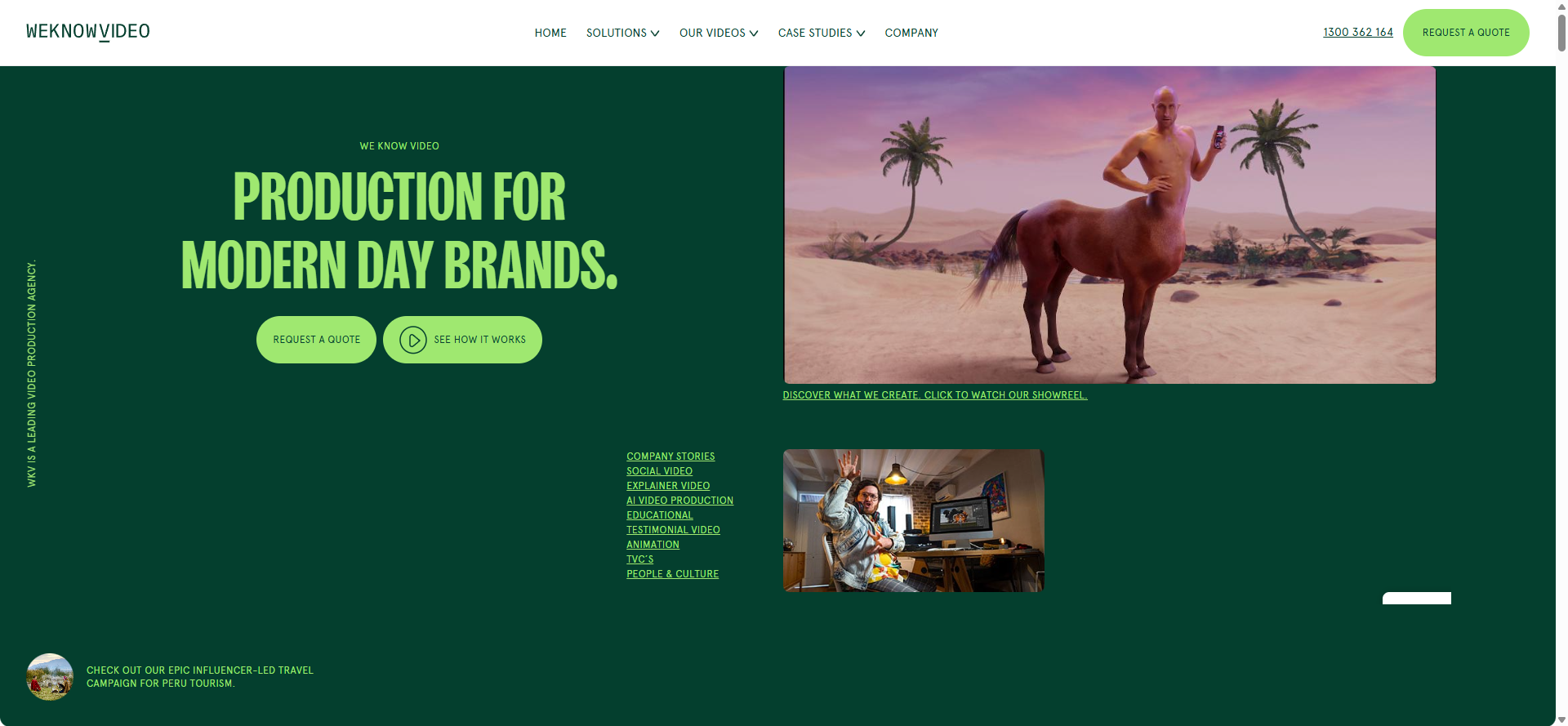 We Know Video production agency homepage