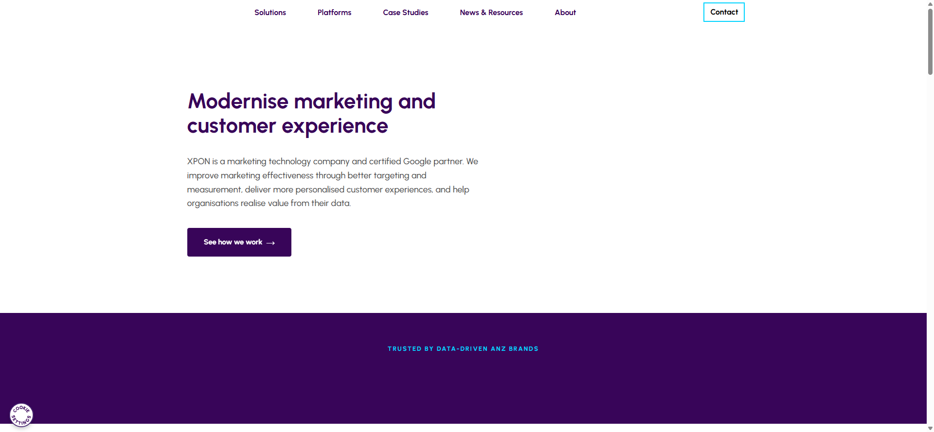 XPON marketing technology consultancy homepage