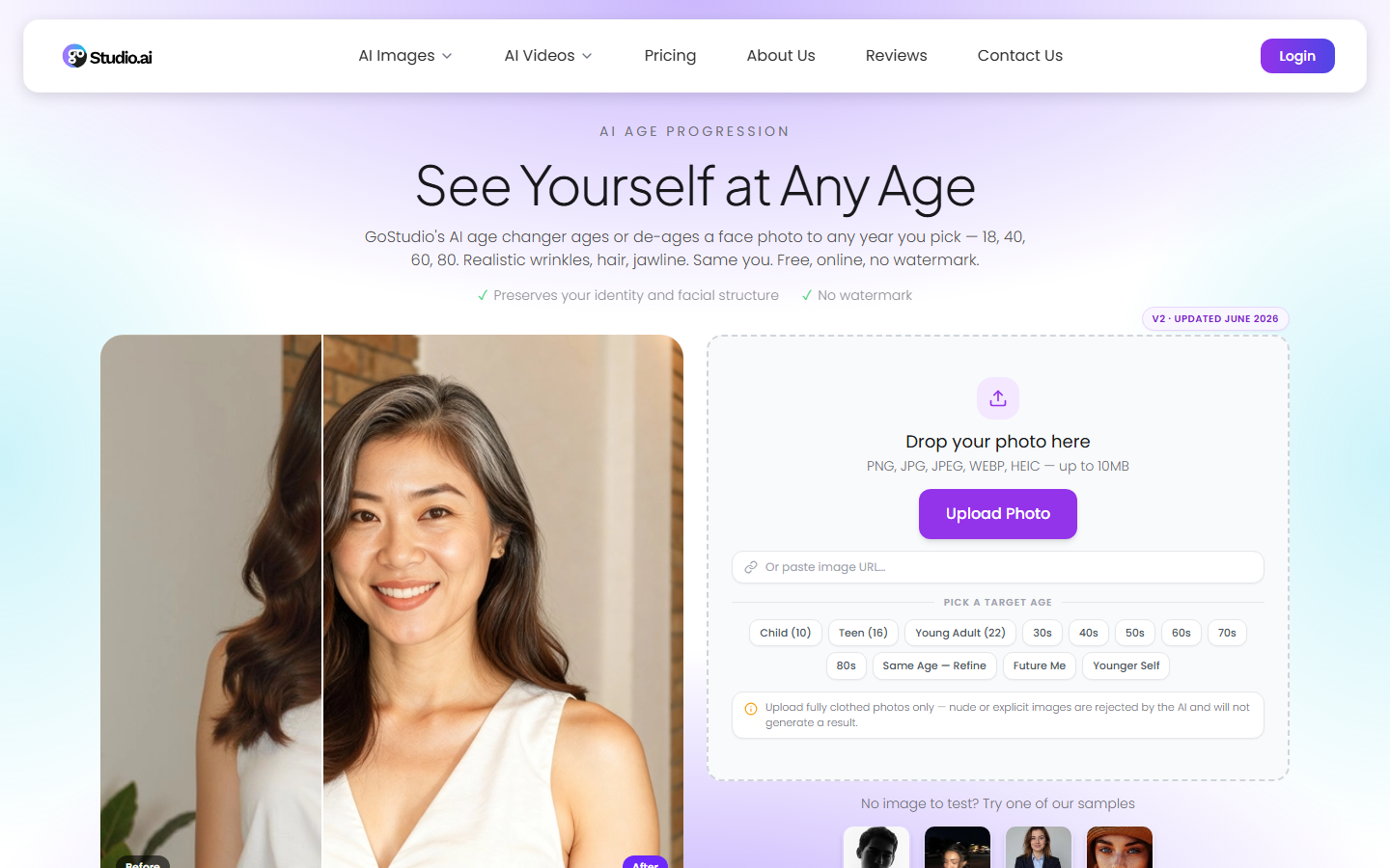 GoStudio age modify page