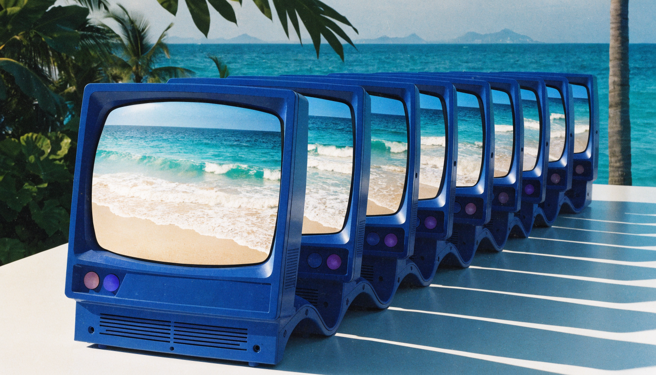 Connected monitors on a desk