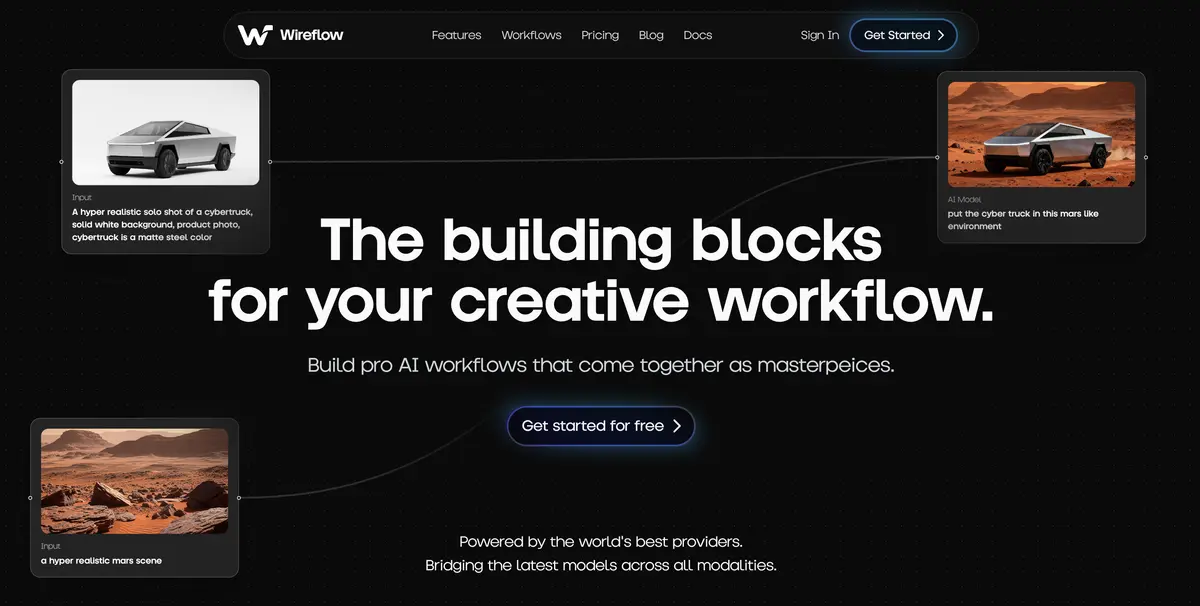 Wireflow AI creative workflow platform