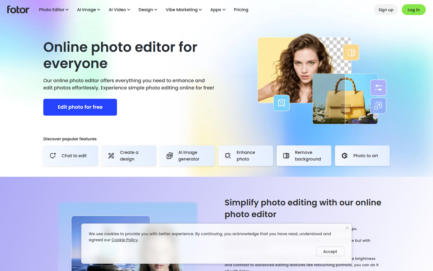 Fotor online AI photo editor