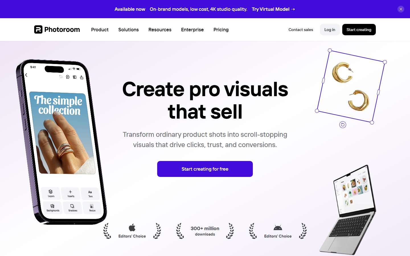 PhotoRoom AI background and photo editor
