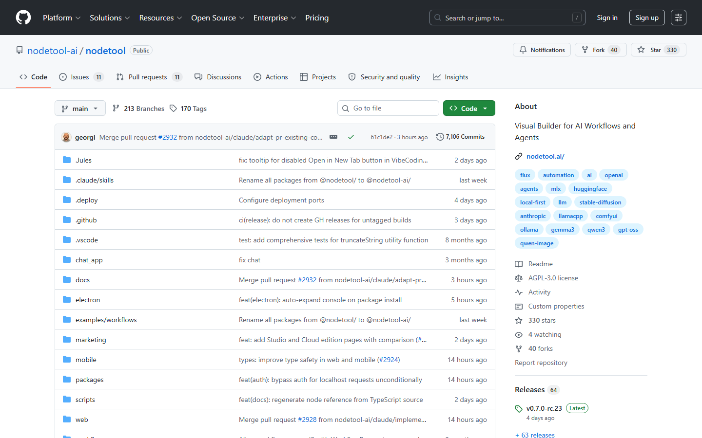 NodeTool visual builder