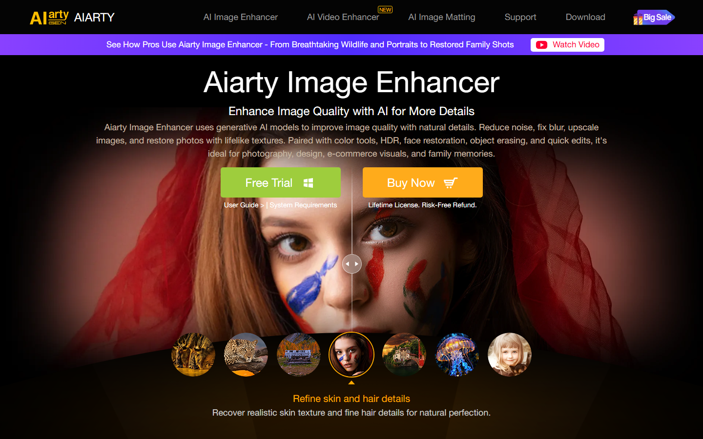 Aiarty AI Image Enhancer product page