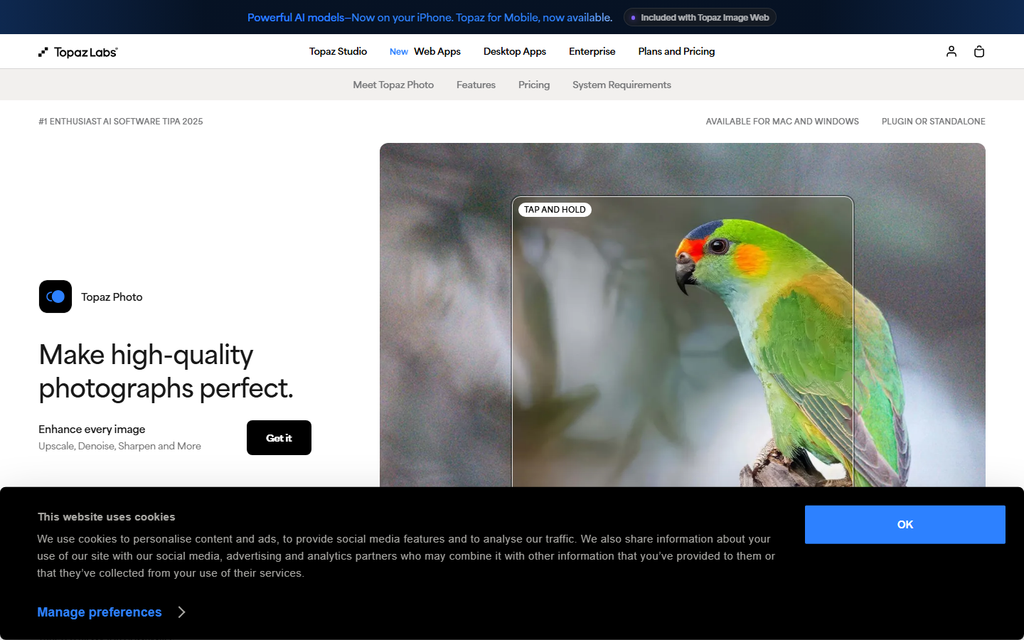 Topaz Photo AI product page