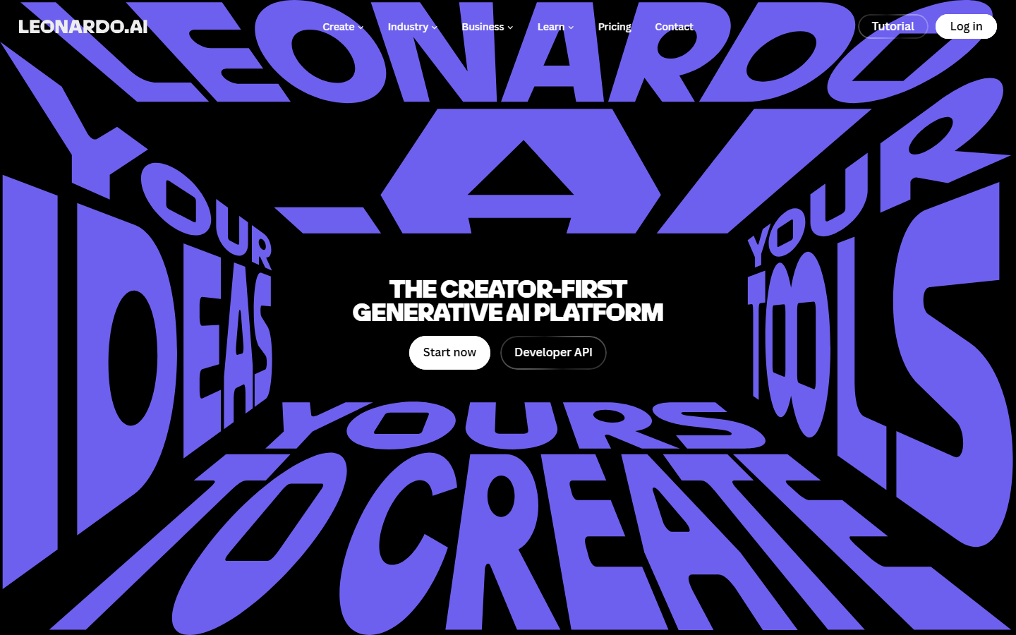 Leonardo AI homepage