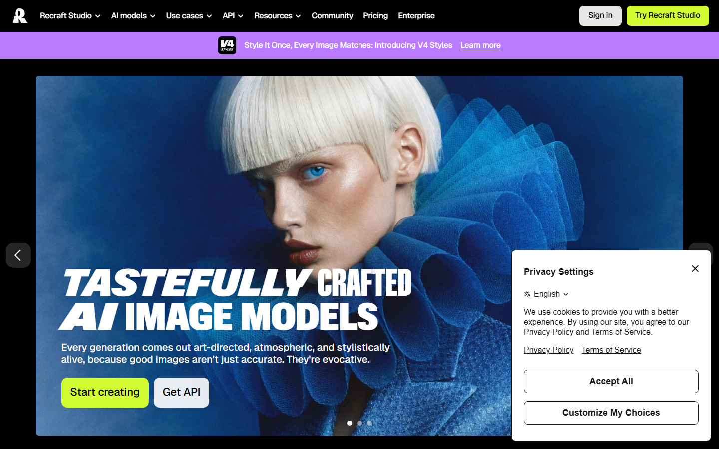 Recraft homepage