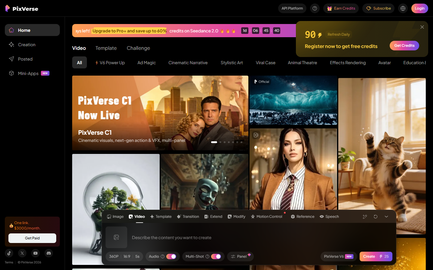 Pixverse AI video generator