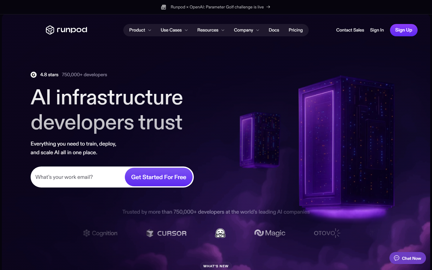 RunPod homepage