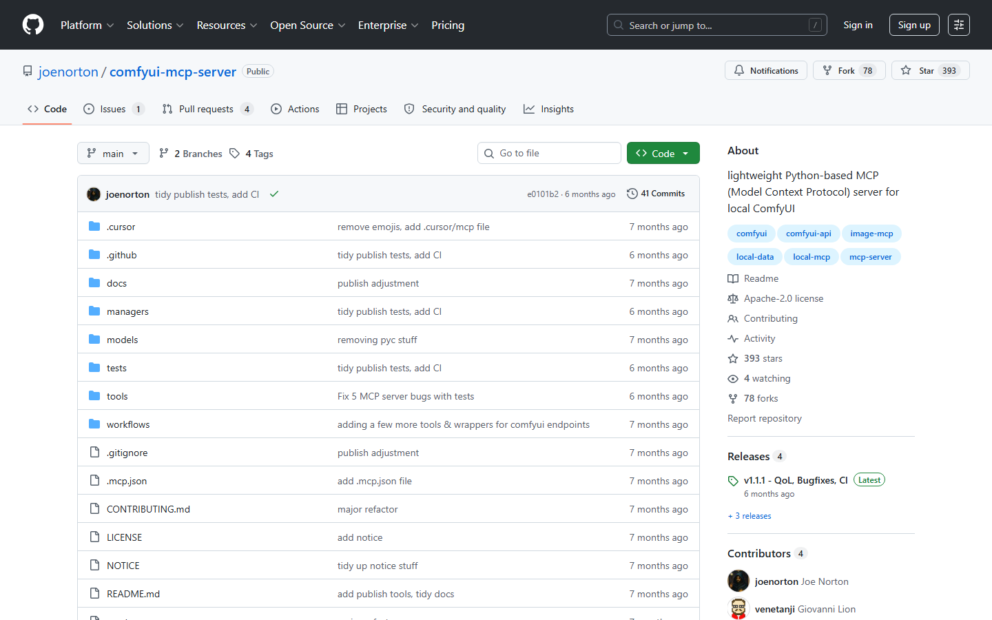 joenorton comfyui-mcp-server on GitHub