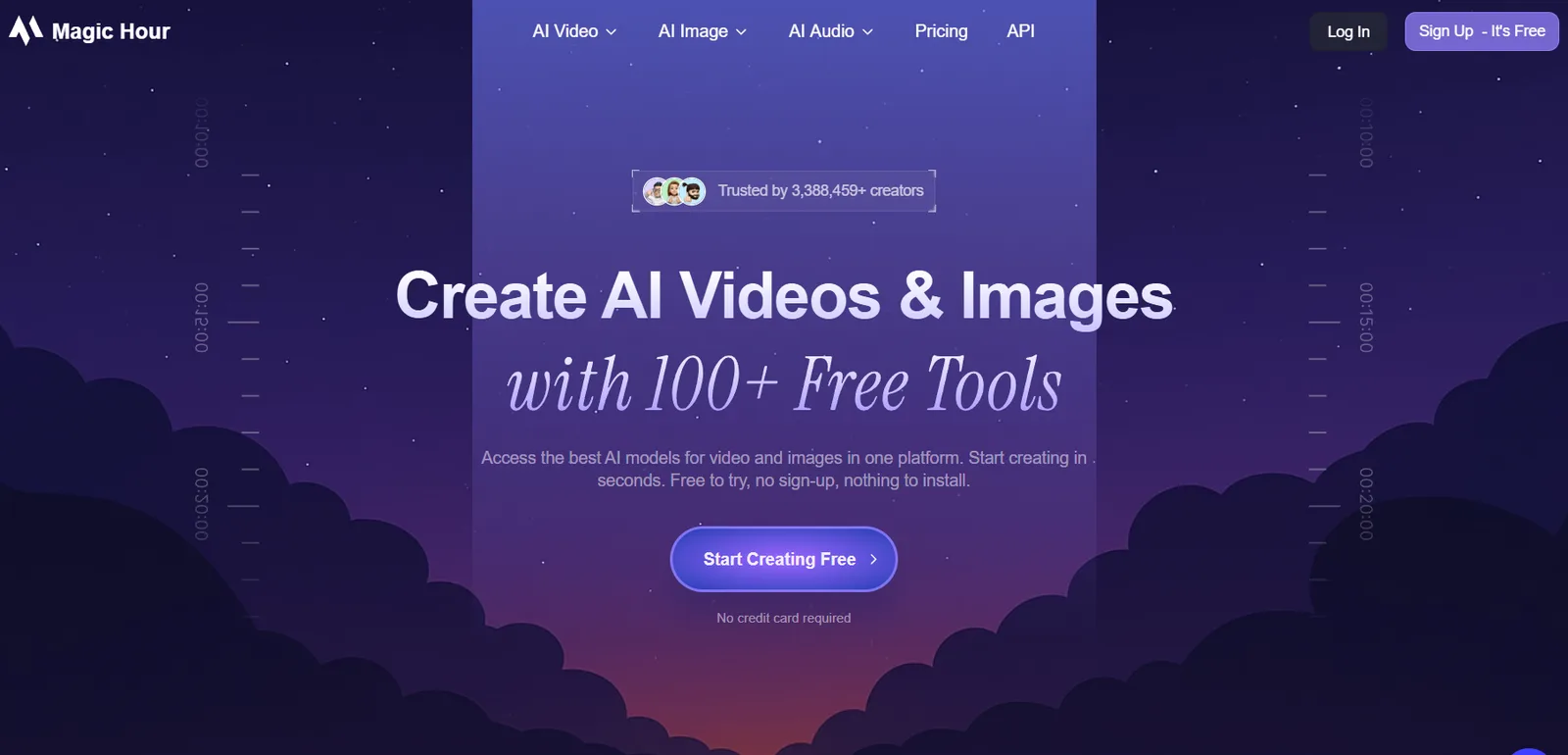 Magic Hour AI image generator homepage