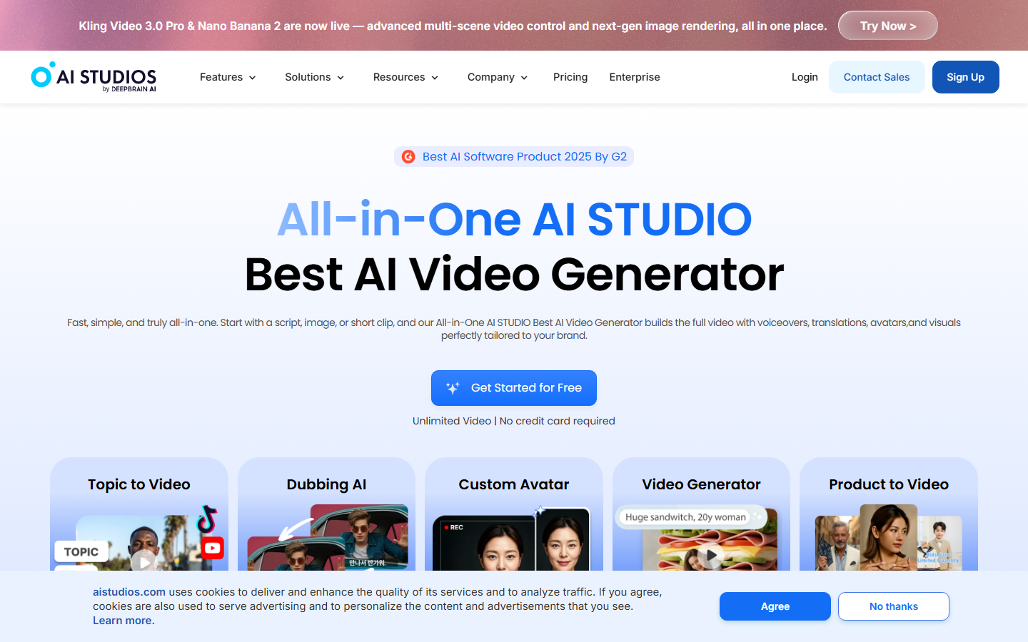 AI Studios homepage