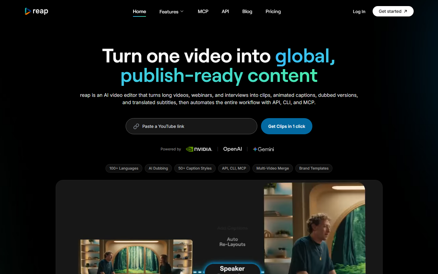 Reap homepage