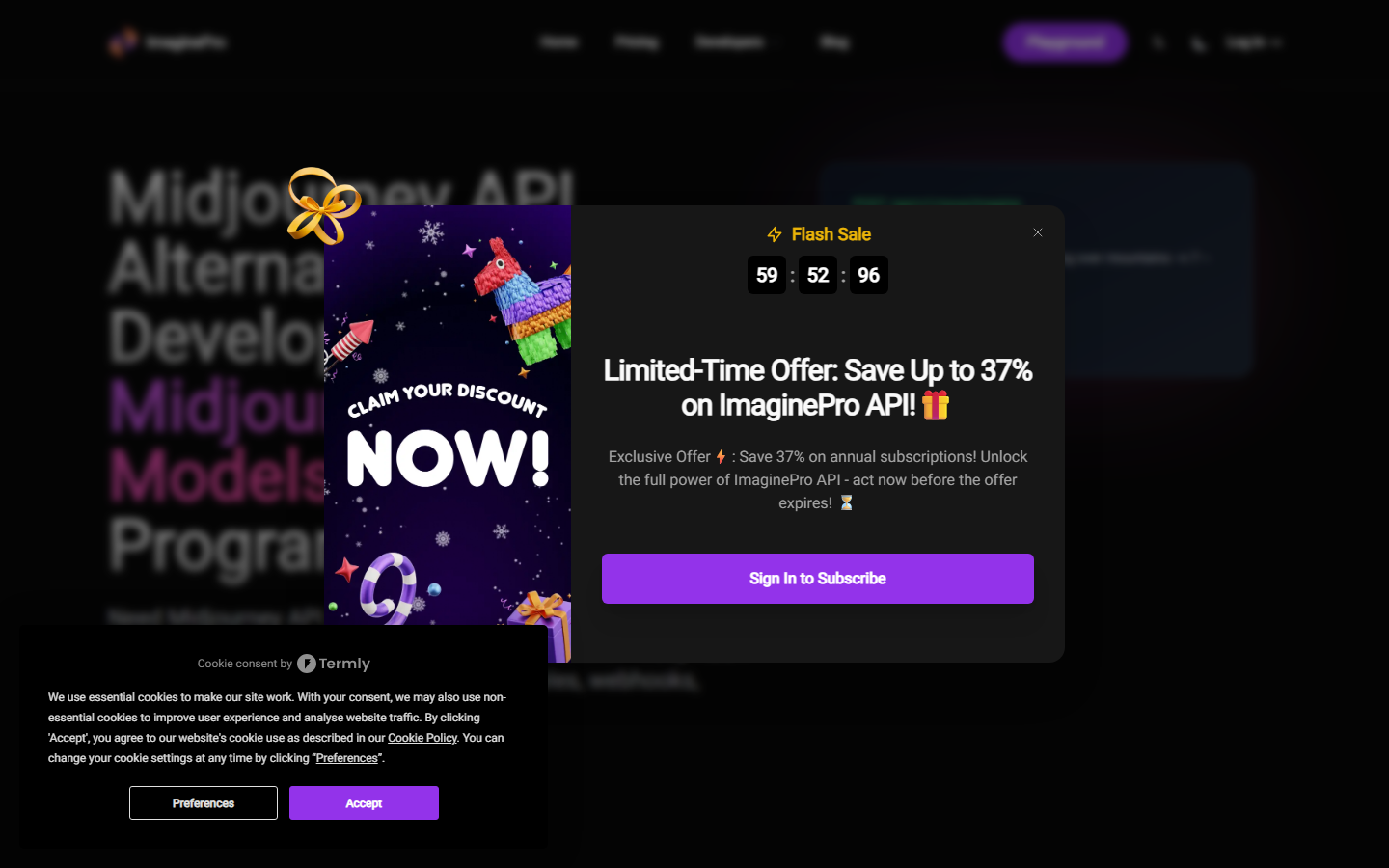 ImaginePro homepage
