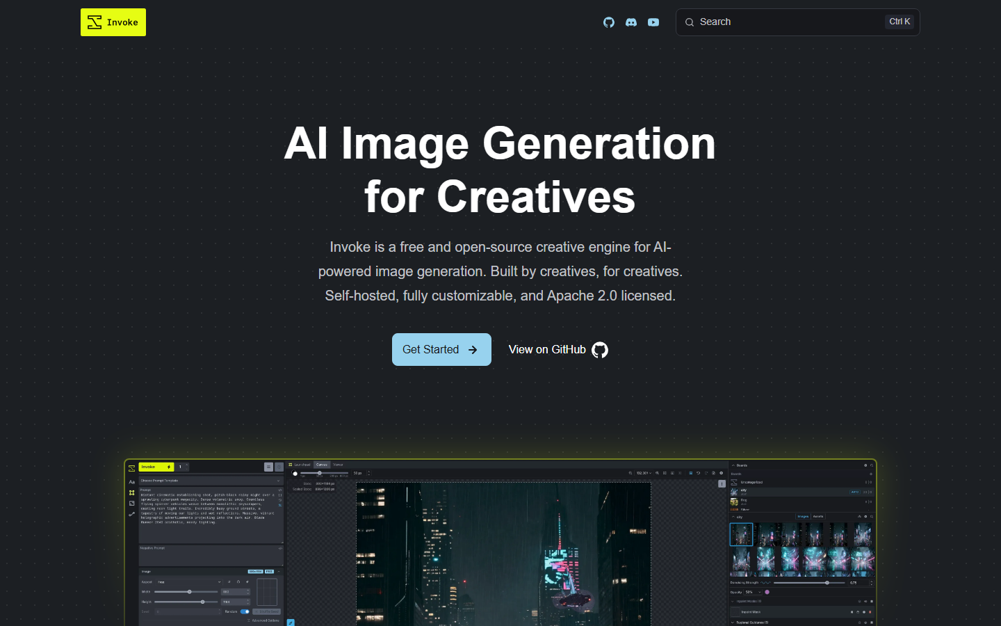 InvokeAI interface