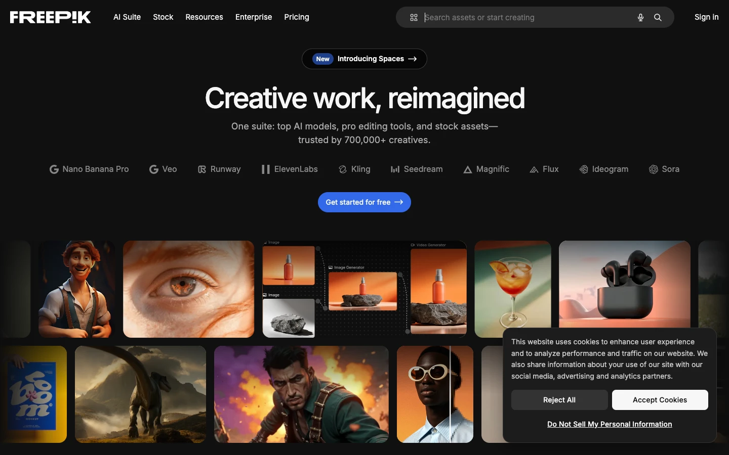Freepik Spaces canvas