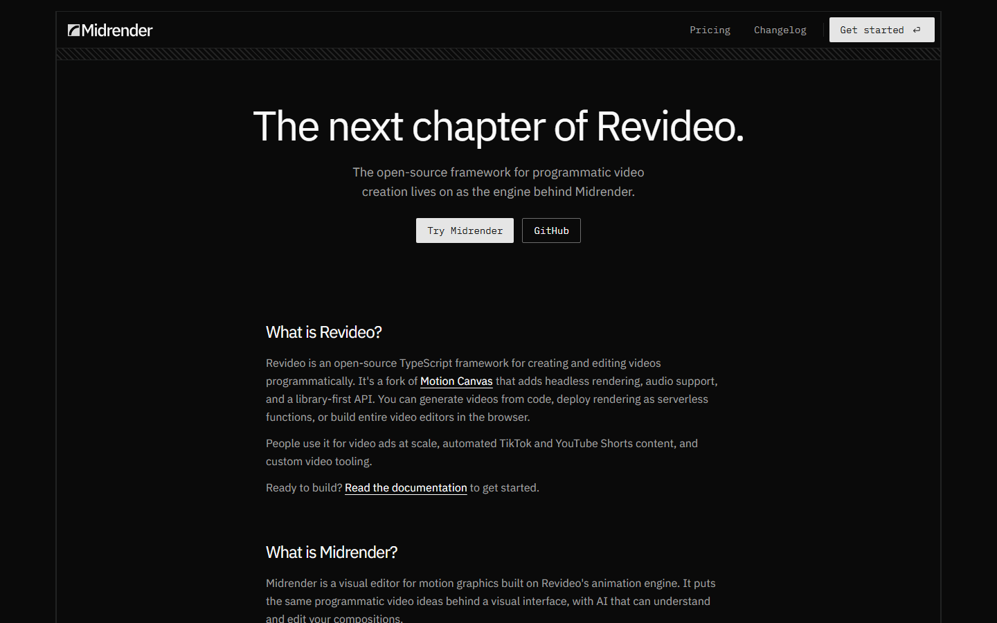 Revideo homepage