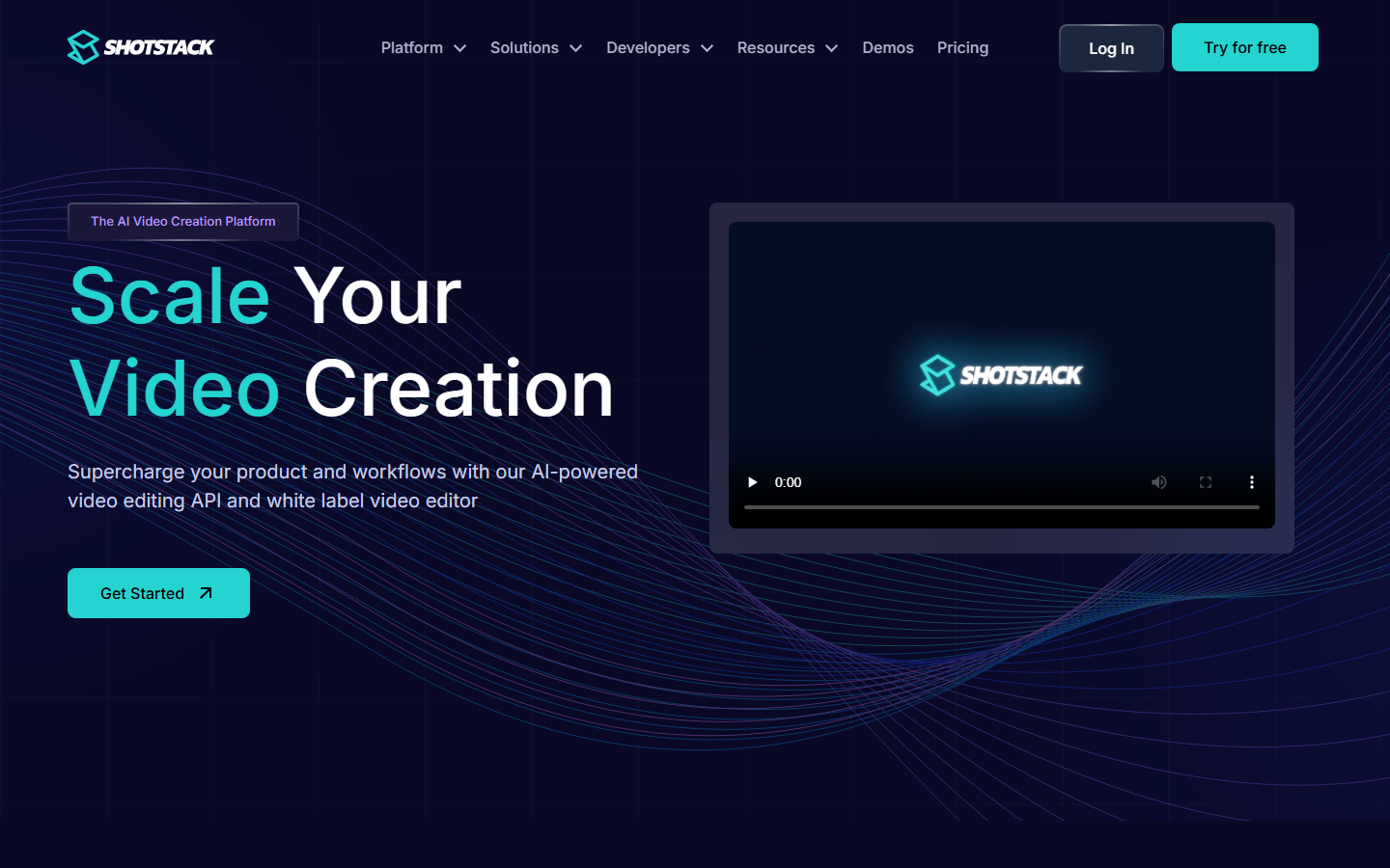 Shotstack homepage