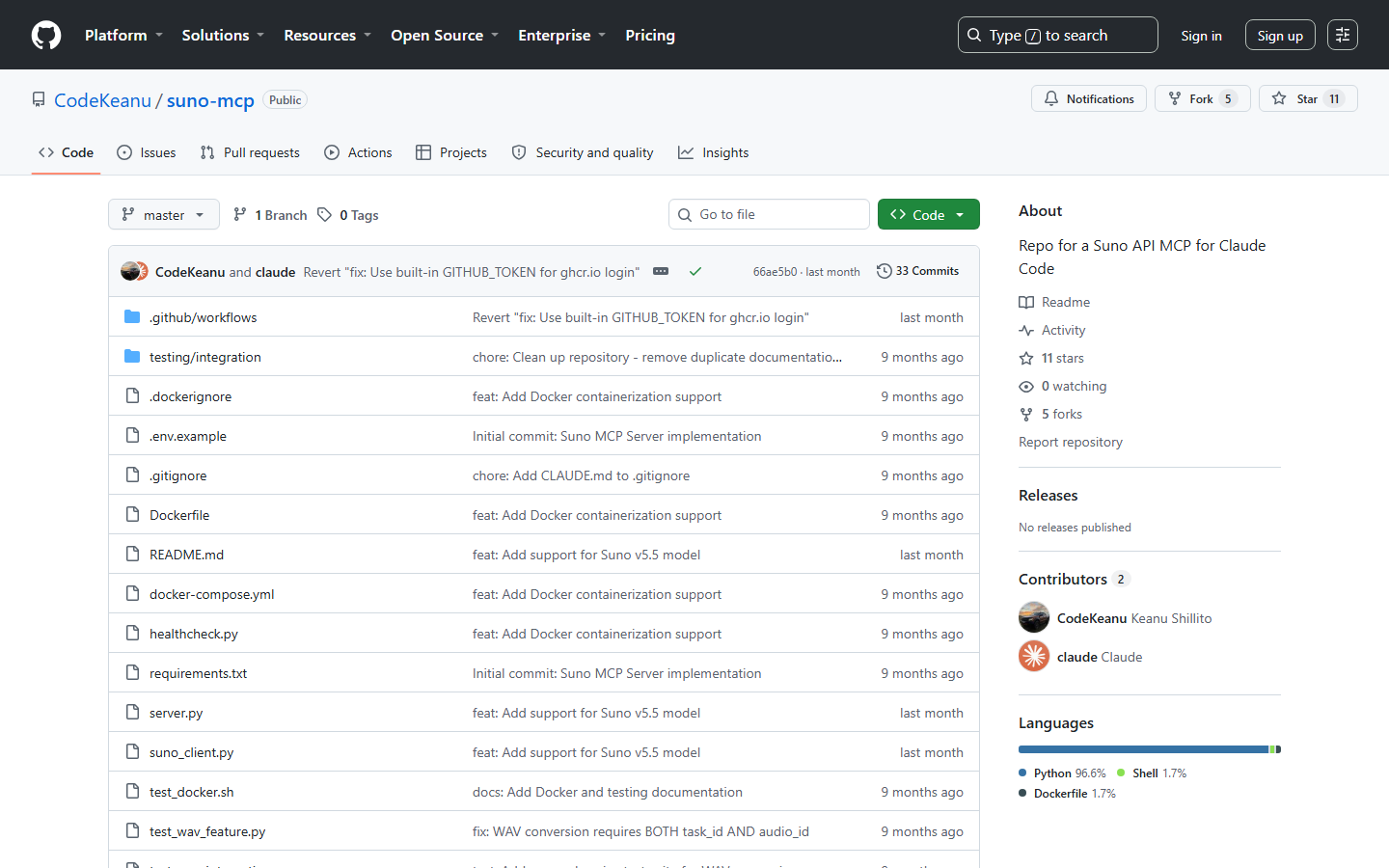 CodeKeanu suno-mcp on GitHub