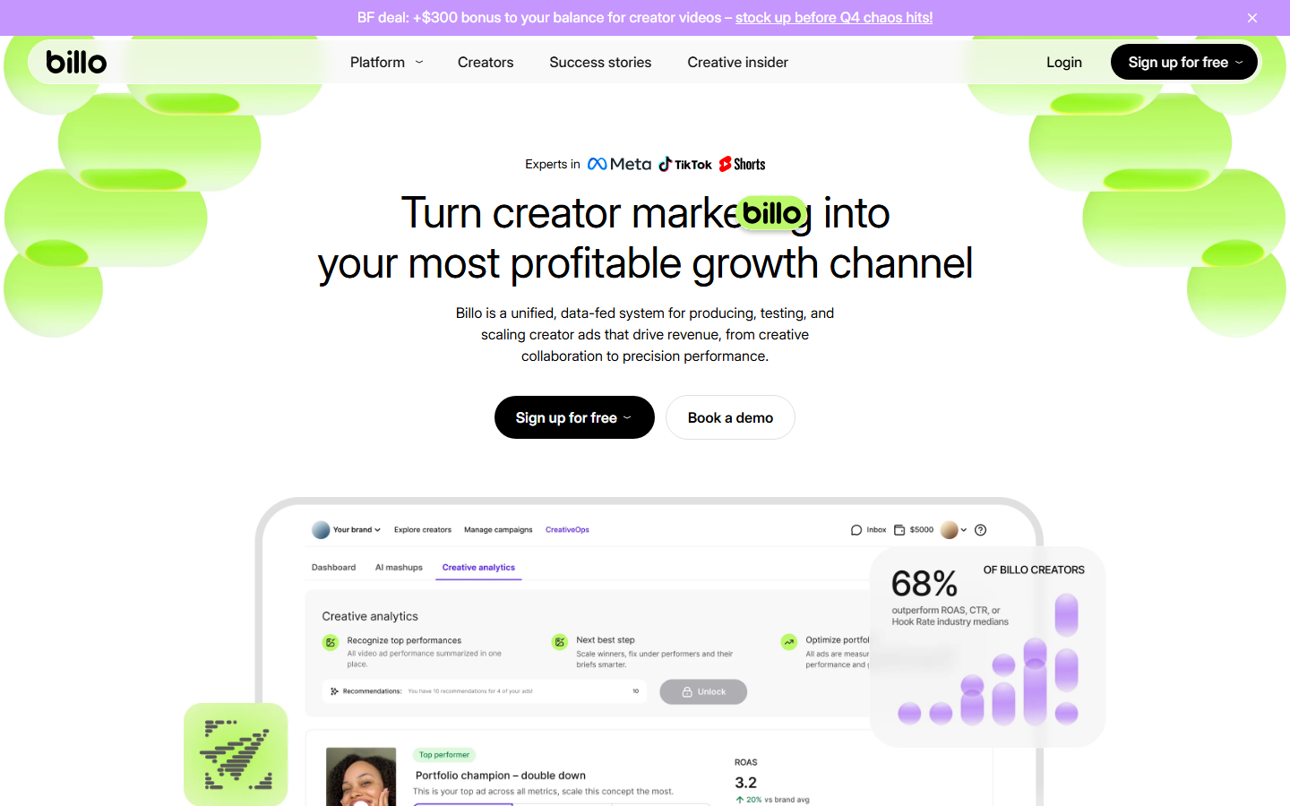 Billo creator marketplace for product video