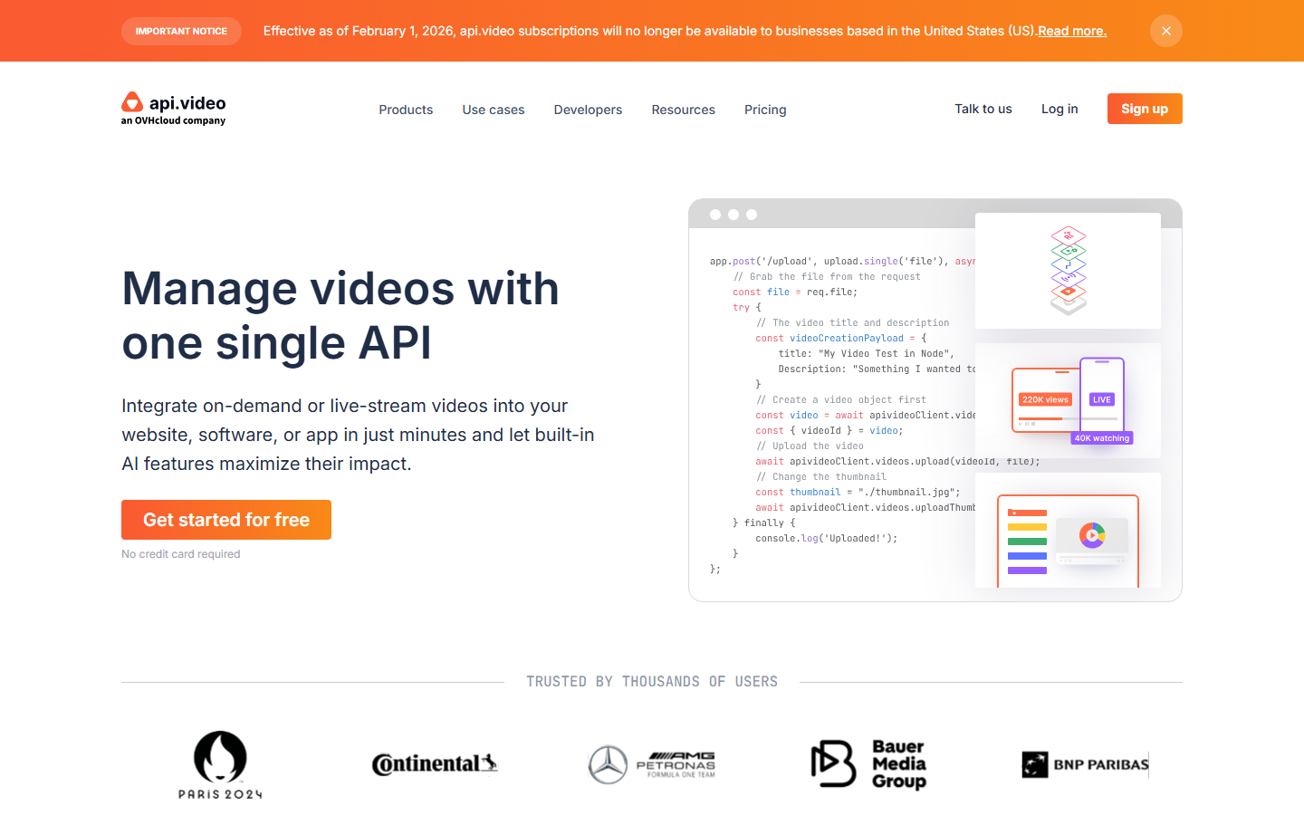 api.video platform