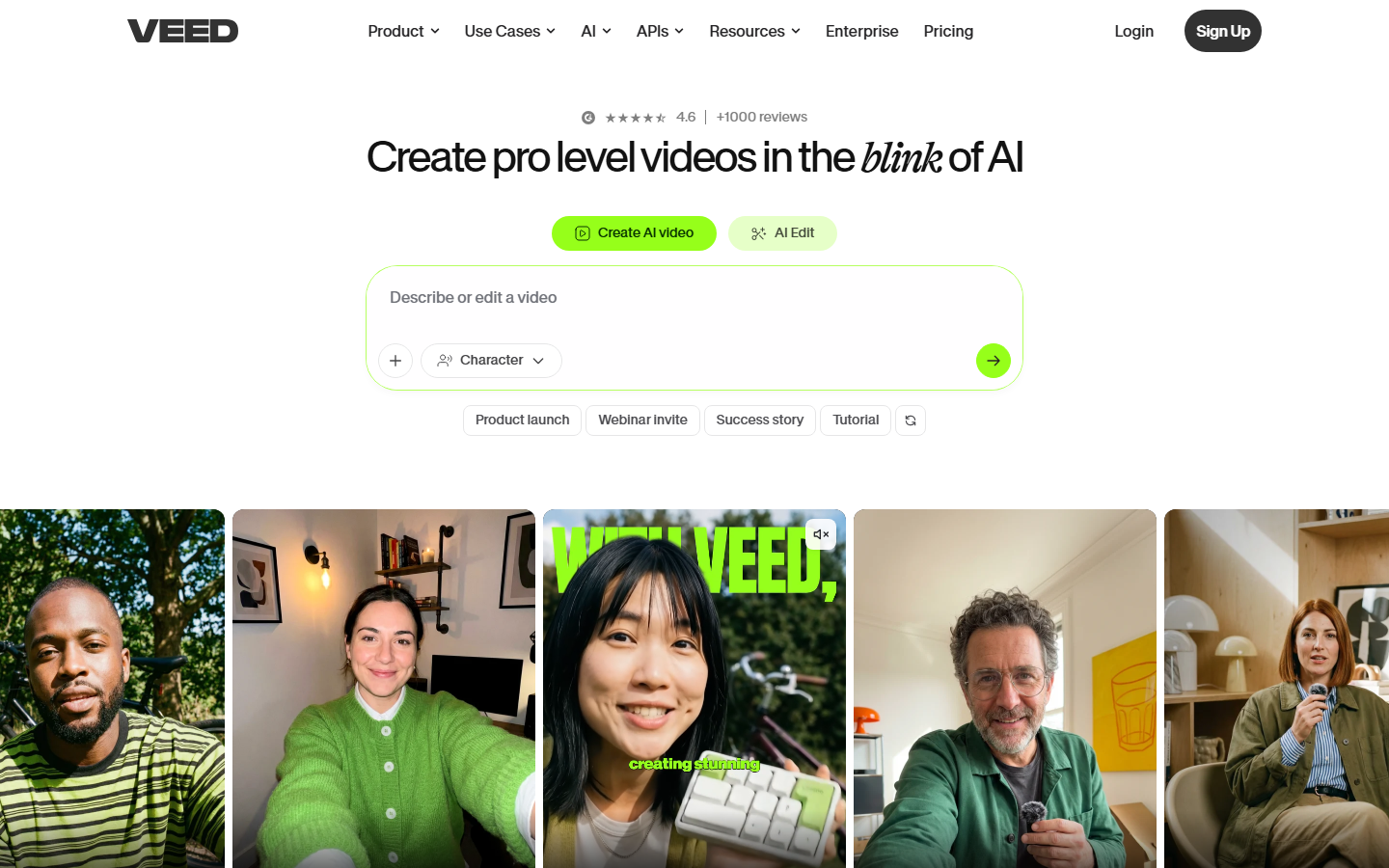 VEED online video editor interface