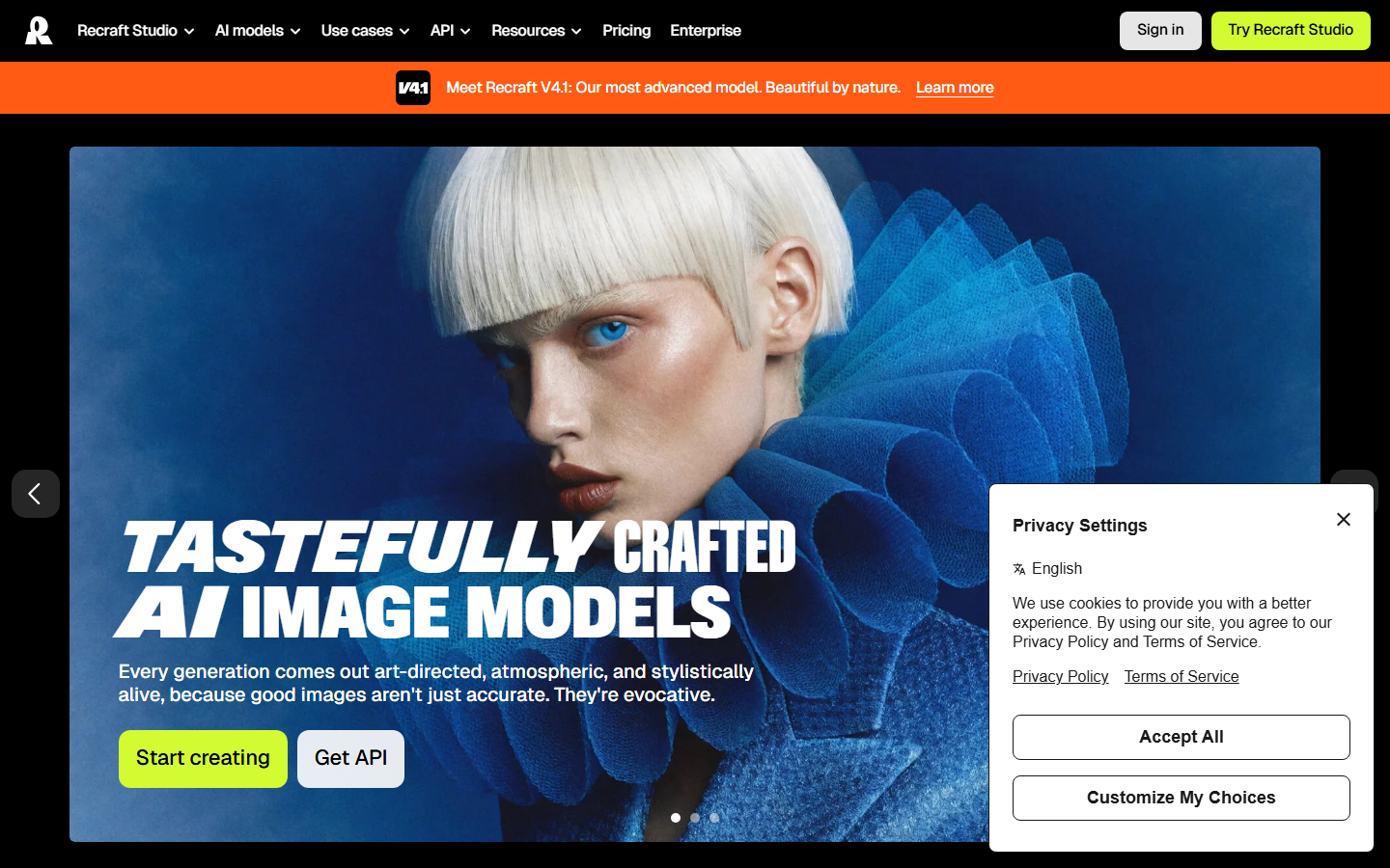 Recraft homepage