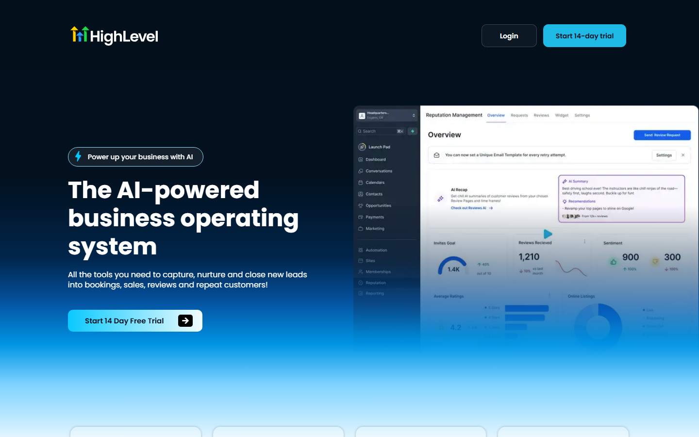 GoHighLevel homepage