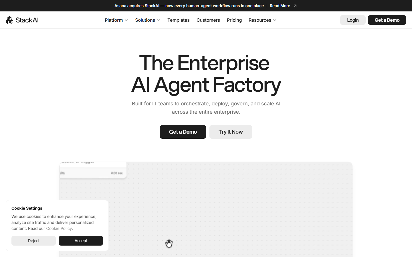 Stack AI homepage
