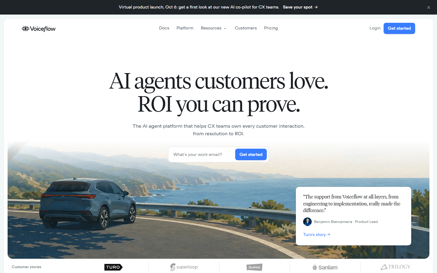 Voiceflow homepage