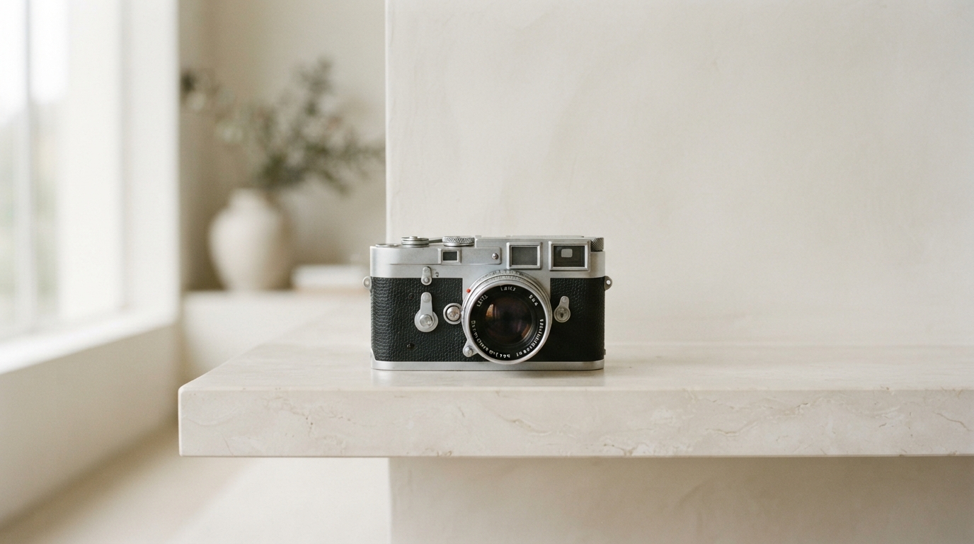 A film camera on a stone ledge, standing in for the cost of a single AI video clip