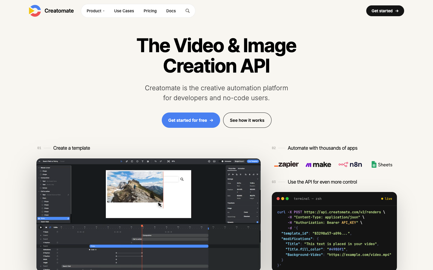 Creatomate homepage on 24 October 2026