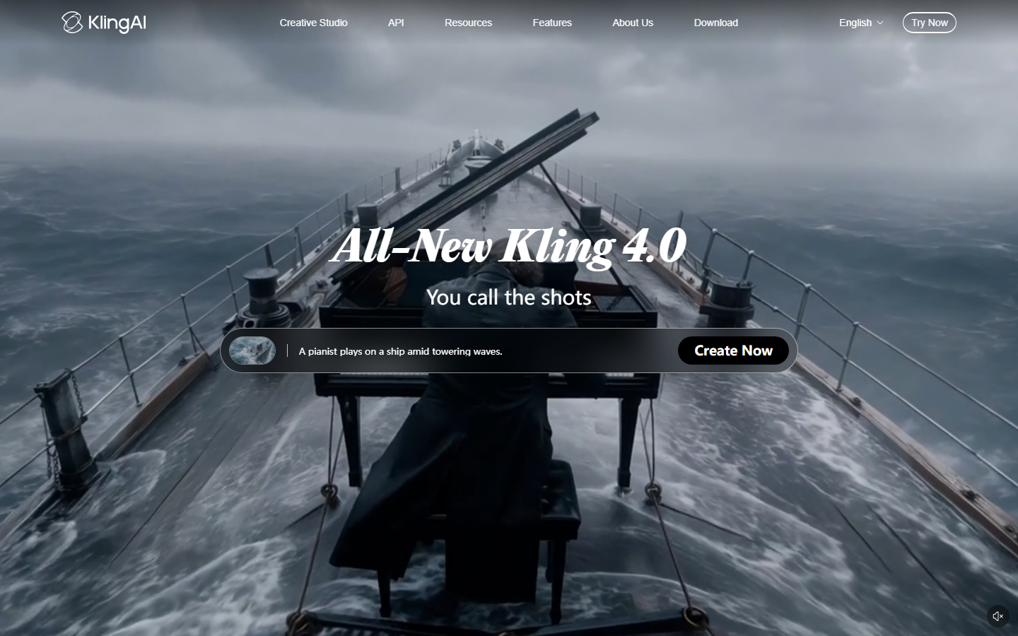 Kling AI homepage on 13 October 2026