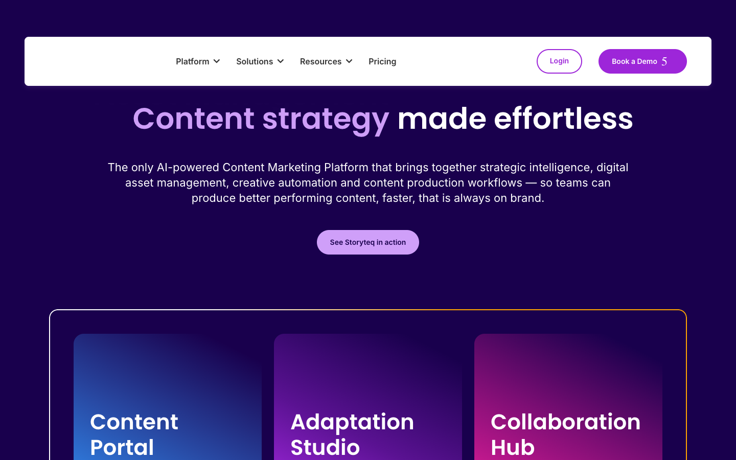 Storyteq homepage on 20 October 2026