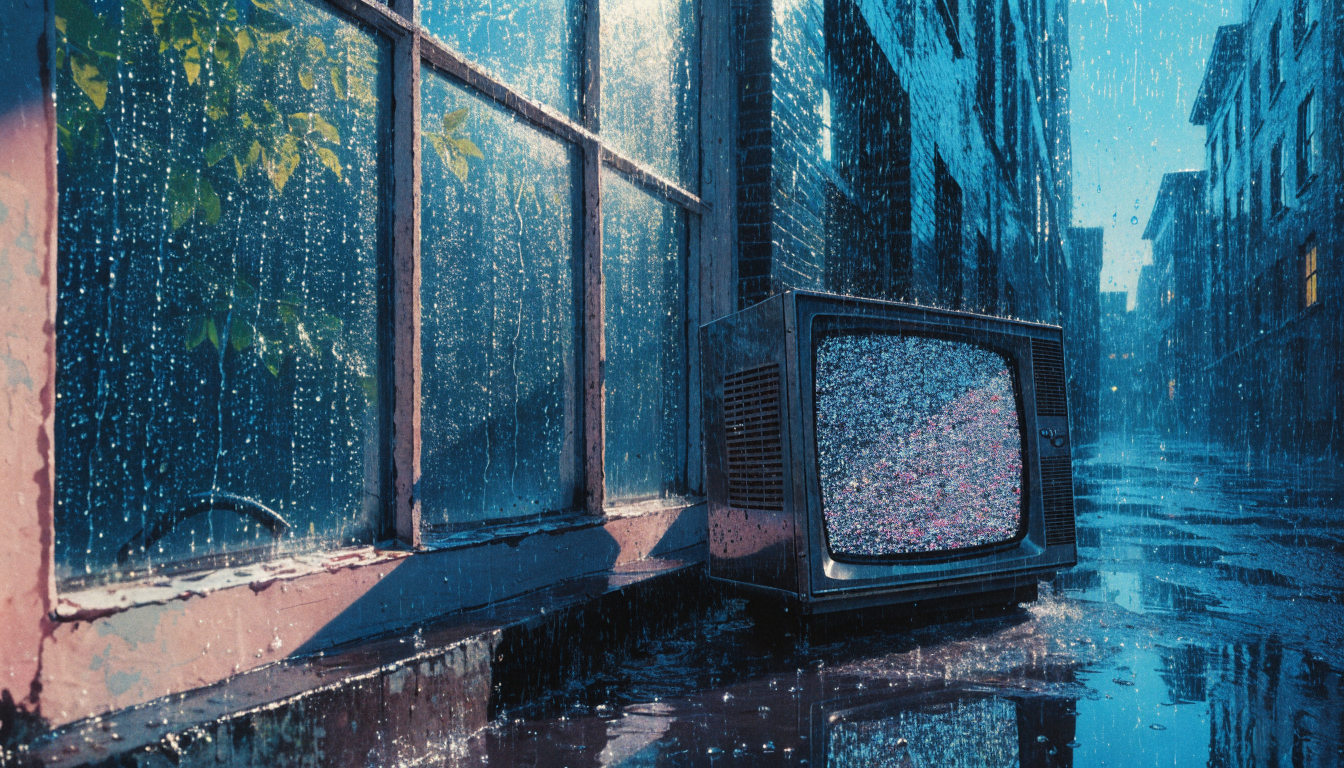 Old television near a window