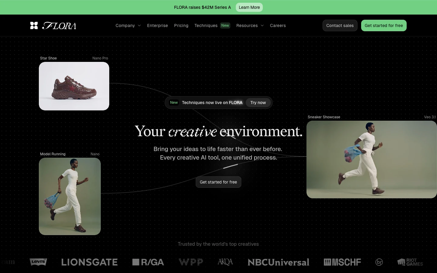 Flora creative environment homepage