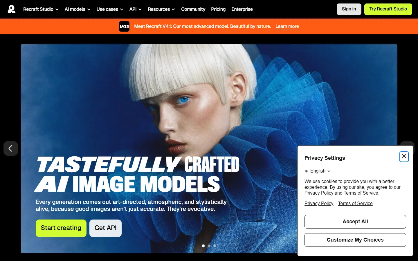 Recraft homepage