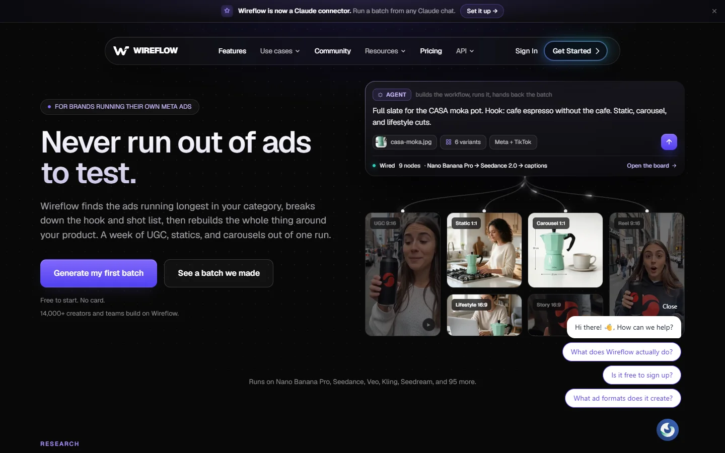 Wireflow homepage