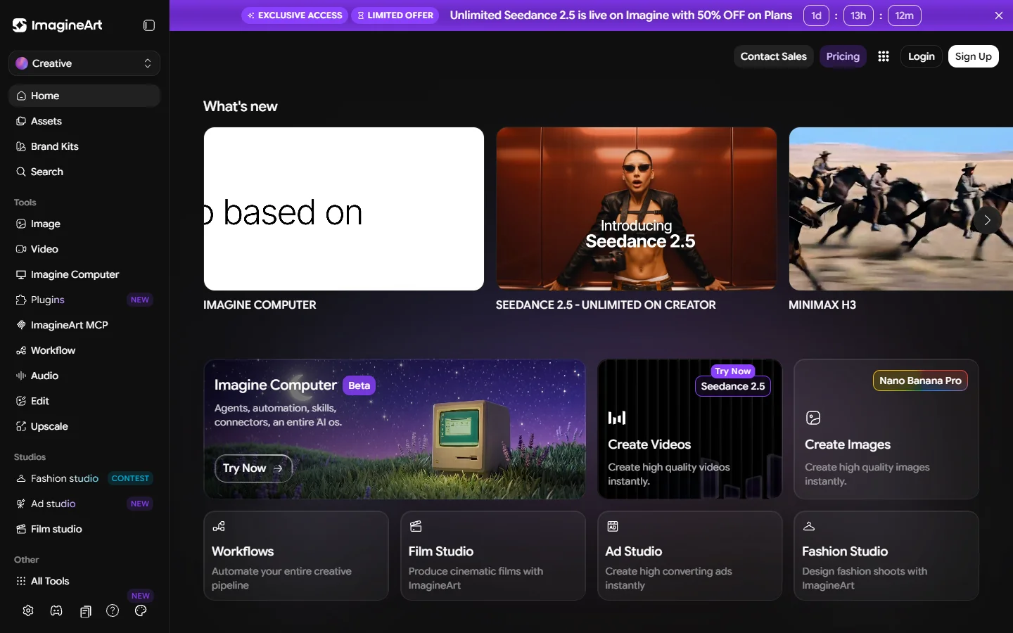 ImagineArt homepage