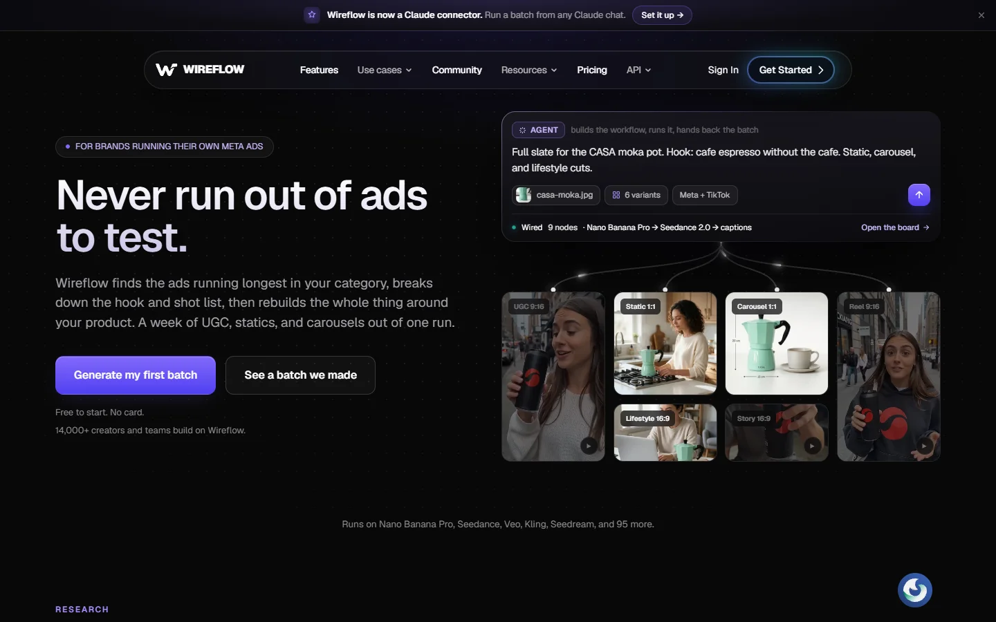 Wireflow homepage