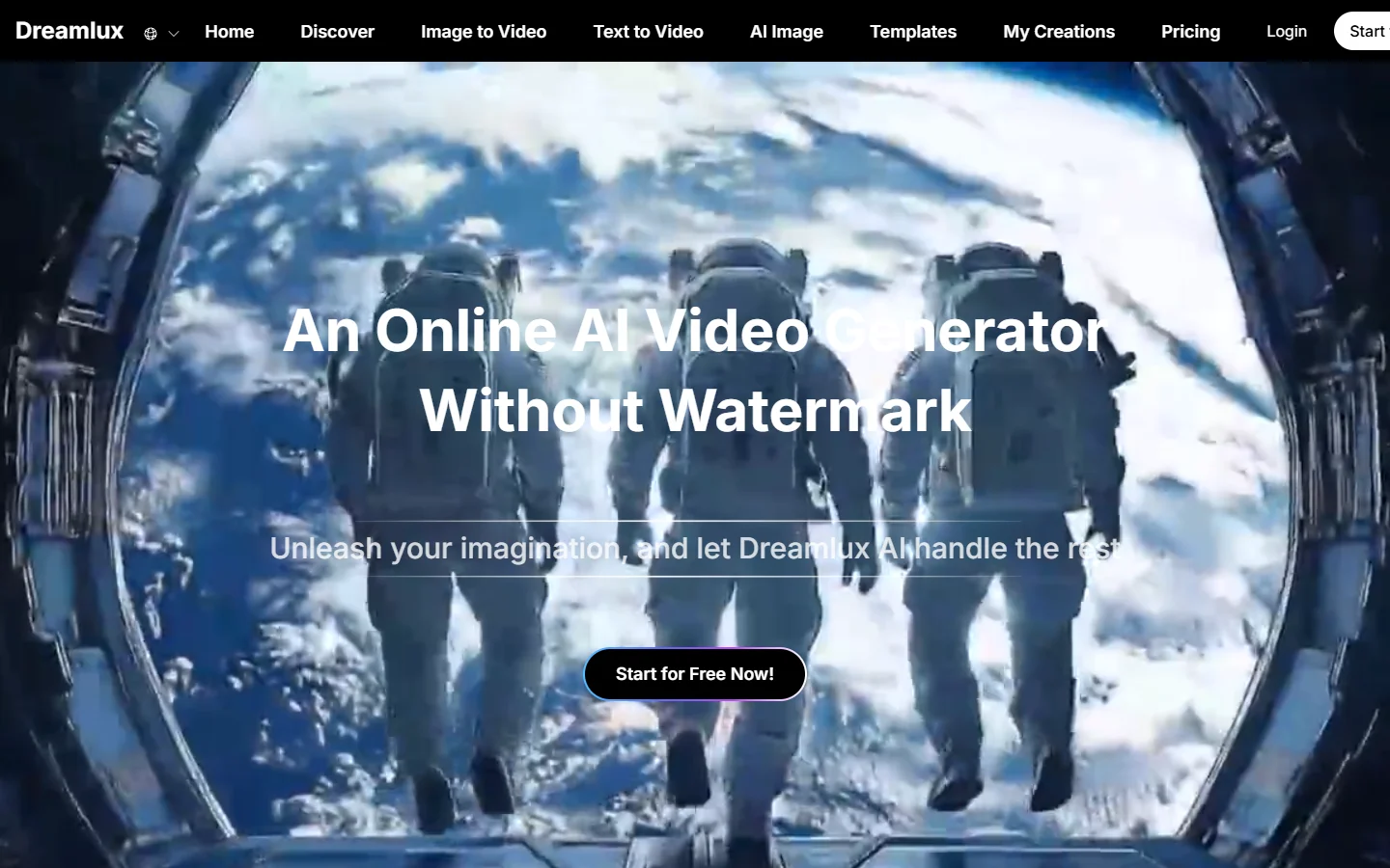 Dreamlux AI video generator interface