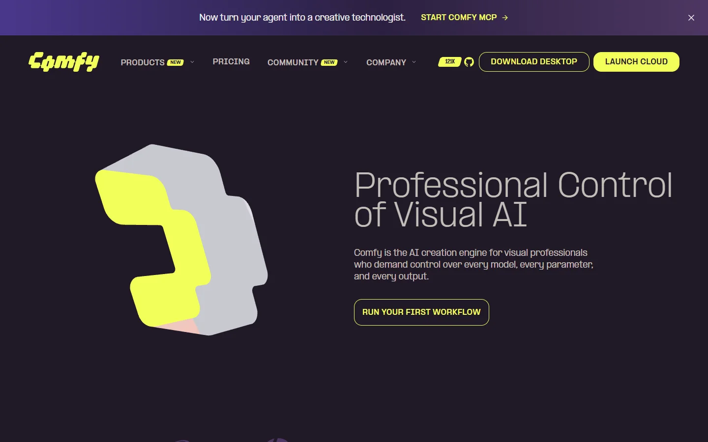 ComfyUI homepage screenshot