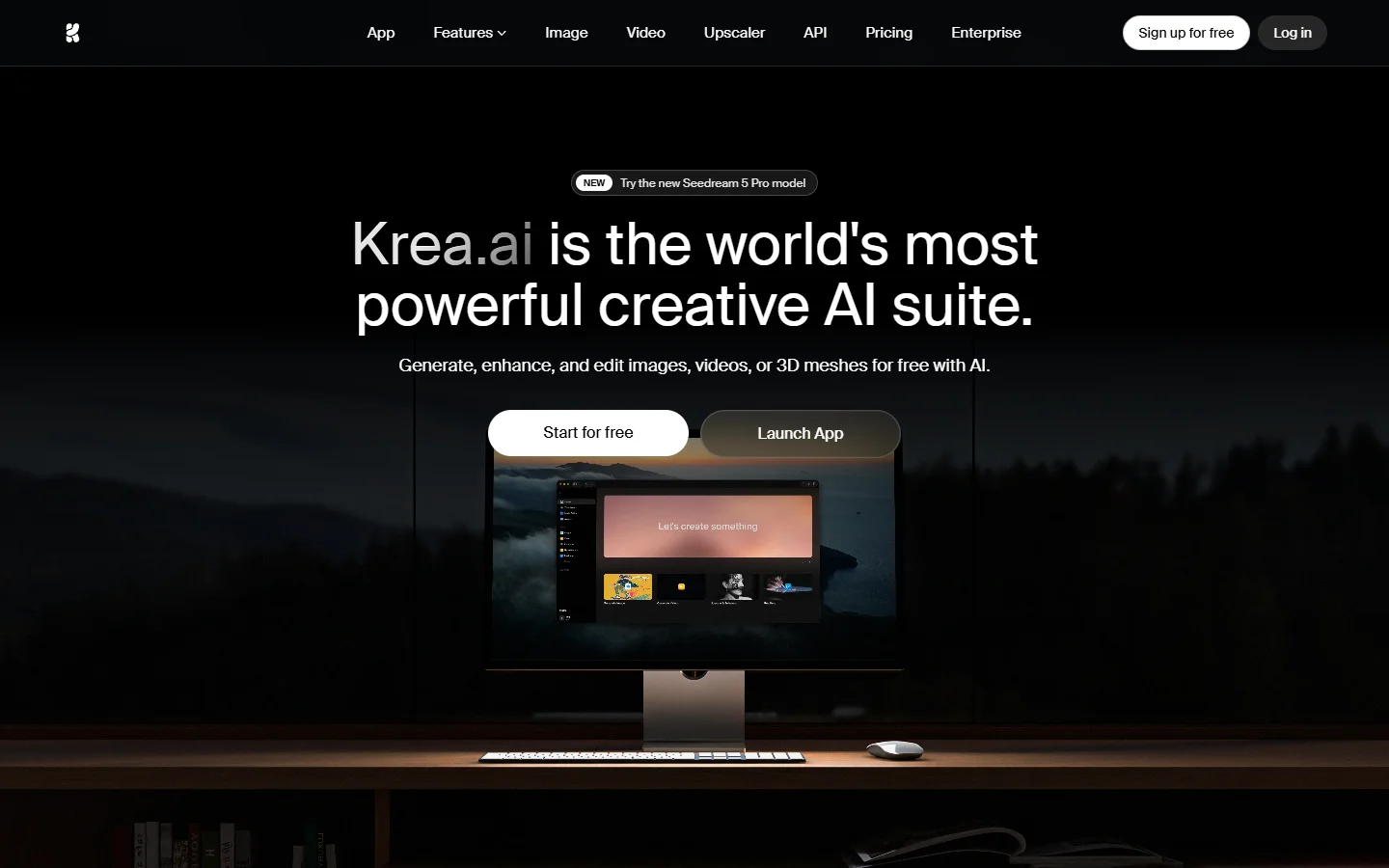 Krea homepage screenshot